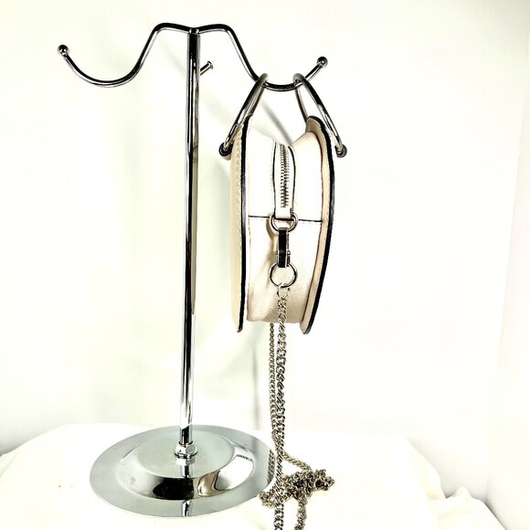 Zara Small Round Beige Handbag Metallic Handle, Chain Strap, Sculptural Mini bag - Picture 6 of 16